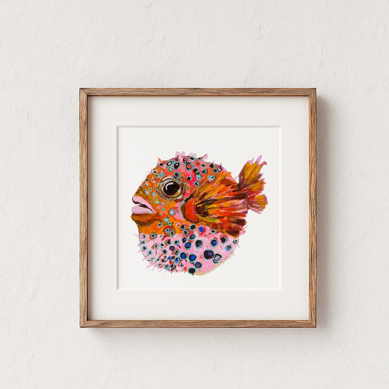 Pearl the Puffer Fish Art Print by Grotti Lotti. Australian Art Prints, Fashion and Homewares. Green Door Decor. www.greendoordecor.com.au