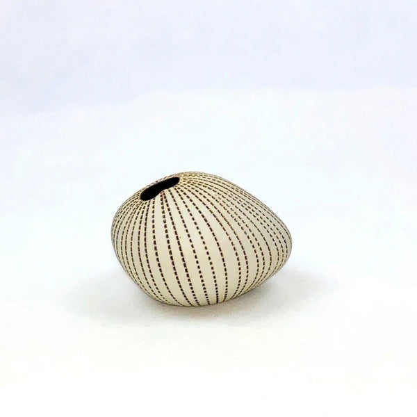 'Pebble Pinstripe' Small Vase | Brown Pinstripe by Roshi Ceramics. Australian Art Prints, Fashion and Homewares. Green Door Decor. www.greendoordecor.com.au
