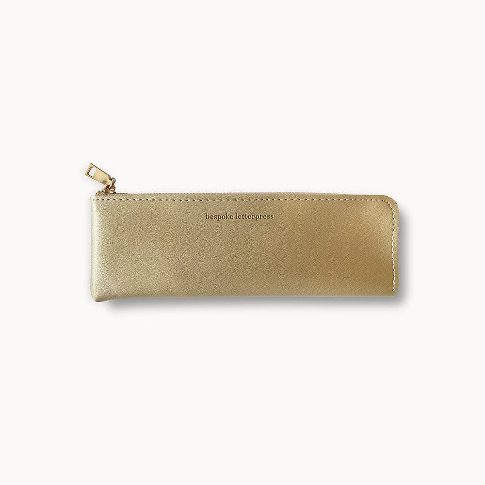 Pencil Case Slim | Gold by Bespoke Letterpress. Australian Art Prints and Homewares. Green Door Decor. www.greendoordecor.com.au