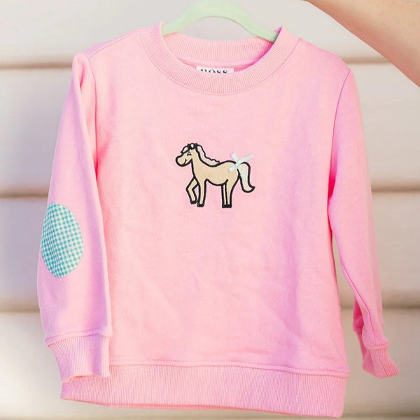 Pink Horse Kid's Jumper by Noss & Co. Australian Art Prints and Homewares. Green Door Decor. www.greendoordecor.com.au