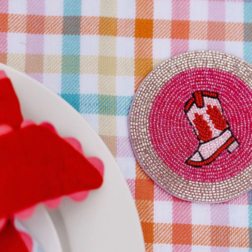 Pink Pony Club Beaded Coaster by Mink & Me. Australian Art Prints and Homewares. Green Door Decor. www.greendoordecor.com.au