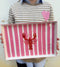 Pink Stripe Lobster Tray by Mink & Me. Australian Art Prints and Homewares. Green Door Decor. www.greendoordecor.com.au