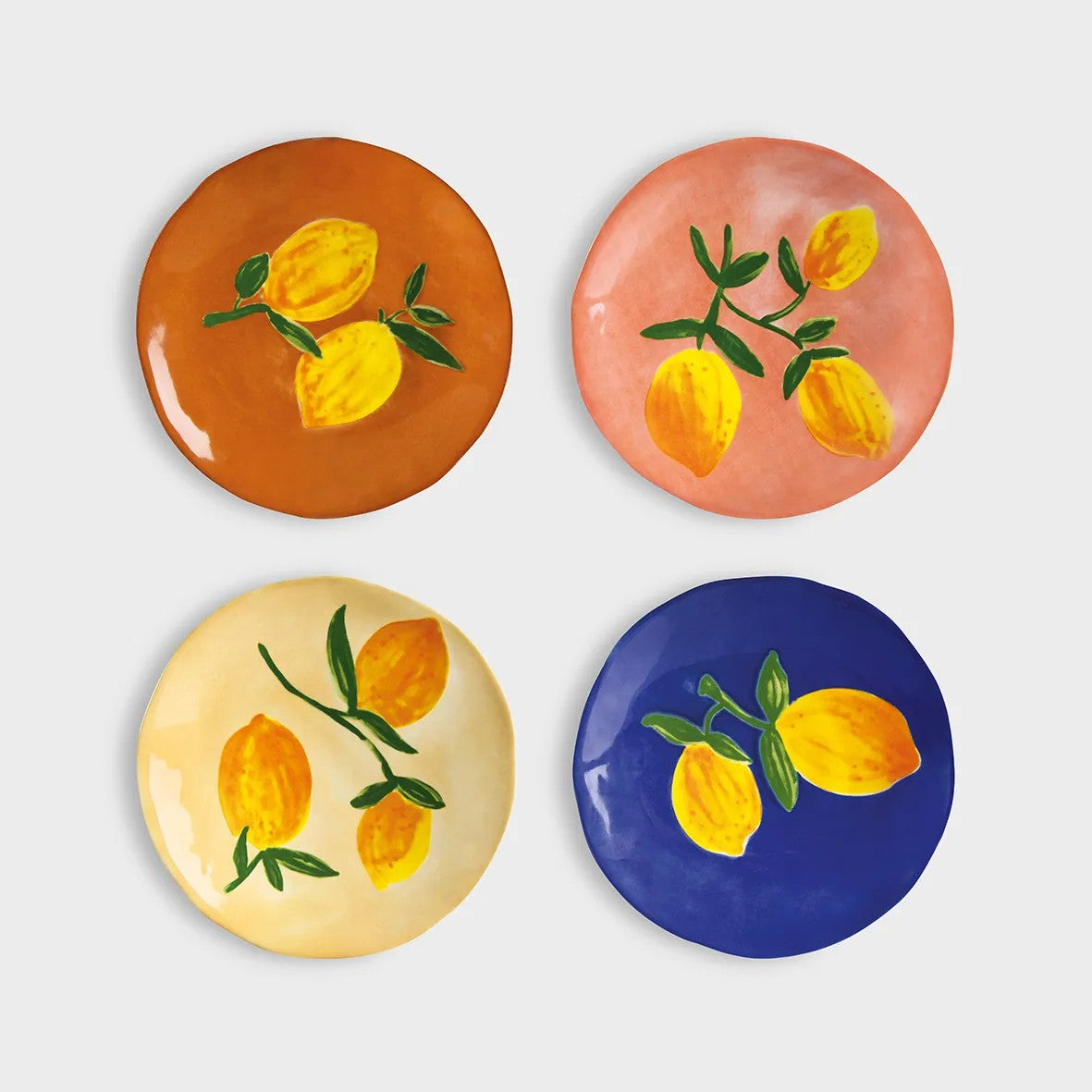 Klevering | Plate Set Lemon Coloured. Australian Art Prints and Homewares. Green Door Decor. www.greendoordecor.com.au