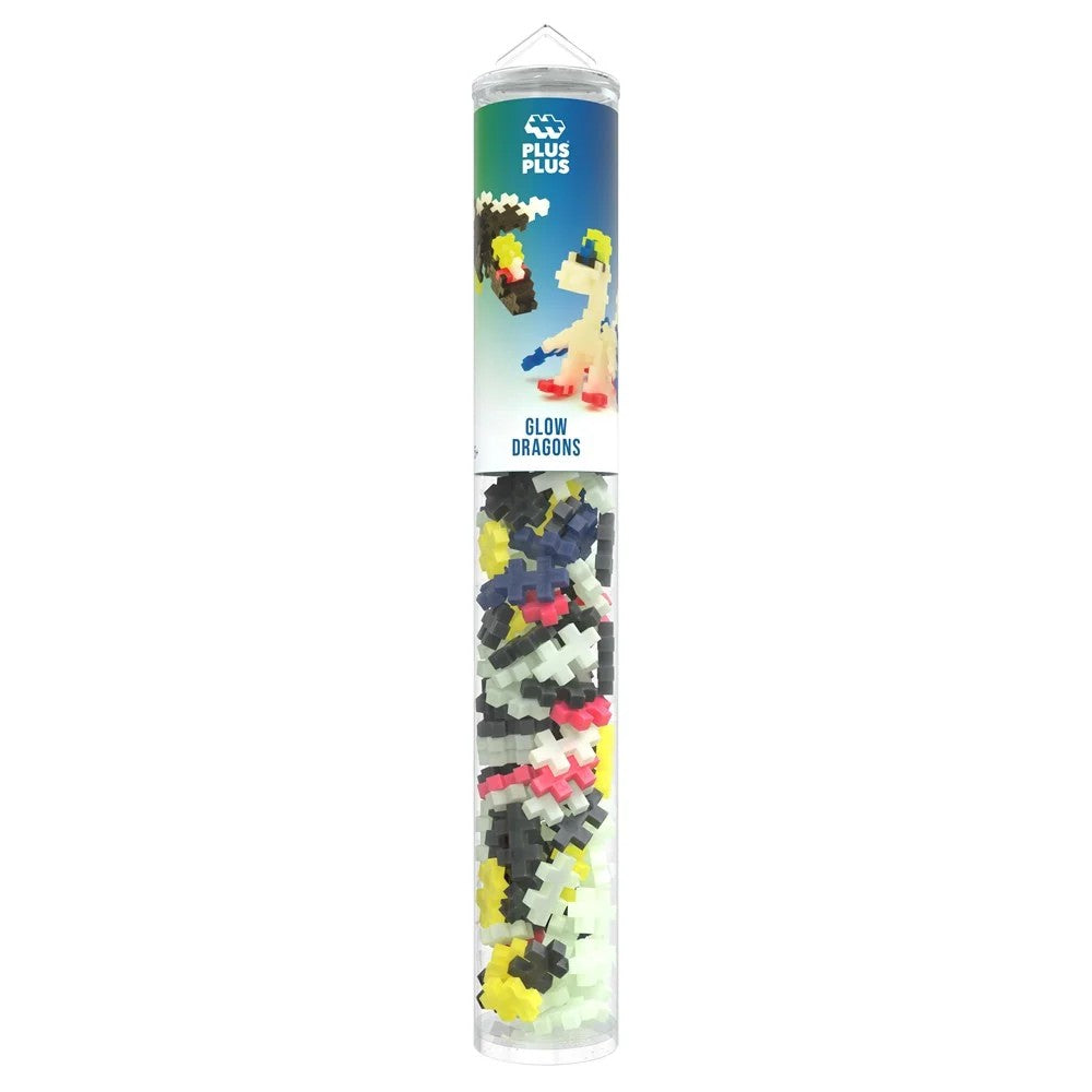 Glow Dragons | 100 pack Tube | Plus-Plus. Australian Art Prints, Gifts, Fashion and Homewares. Green Door Decor. www.greendoordecor.com.au