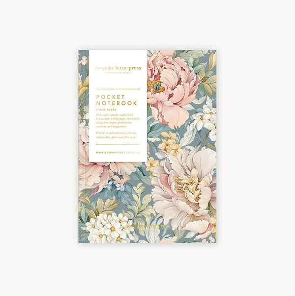 Pocket Notebook (Lined) | Regency Blooms by Bespoke Letterpress. Australian Art Prints, Gifts, Fashion and Homewares. Green Door Decor. www.greendoordecor.com.au