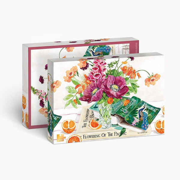'Poppies and Foxglove' 1000 Piece Puzzle by Bespoke Letterpress. Australian Art Prints and Homewares. Green Door Decor. www.greendoordecor.com.au
