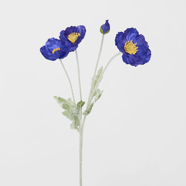 Faux Flower | Poppy Spray Dark Blue 59cm by Florabelle Living. Australian Art Prints and Homewares. Green Door Decor. www.greendoordecor.com.au