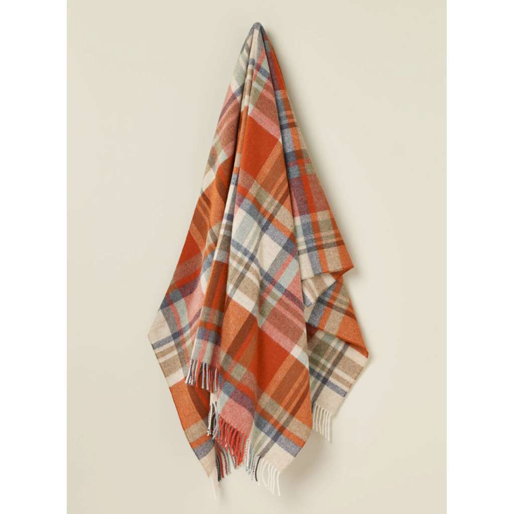 Bronte by Moon - Portree Design Merino Throw | Orange. Australian Art Prints and Homewares. Green Door Decor. www.greendoordecor.com.au