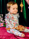 'Curious Bunny' Precious Frill Coverall | Cornflower Check by Fleur Harris. Australian Art Prints, Gifts, Fashion and Homewares. Green Door Decor. www.greendoordecor.com.au