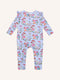 'Curious Bunny' Precious Frill Coverall | Cornflower Check by Fleur Harris. Australian Art Prints, Gifts, Fashion and Homewares. Green Door Decor. www.greendoordecor.com.au