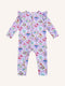 'Woodland Grid' Precious Frill Coverall | Sweet Lilac by Fleur Harris. Australian Art Prints, Gifts, Fashion and Homewares. Green Door Decor. www.greendoordecor.com.au