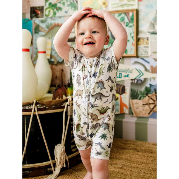 'Prehistorica' Timeless Shorty Coverall | Avocado by Fleur Harris. Australian Art Prints and Homewares. Green Door Decor. www.greendoordecor.com.au