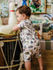 'Prehistorica' Timeless Shorty Coverall | Ecru by Fleur Harris. Australian Art Prints and Homewares. Green Door Decor. www.greendoordecor.com.au