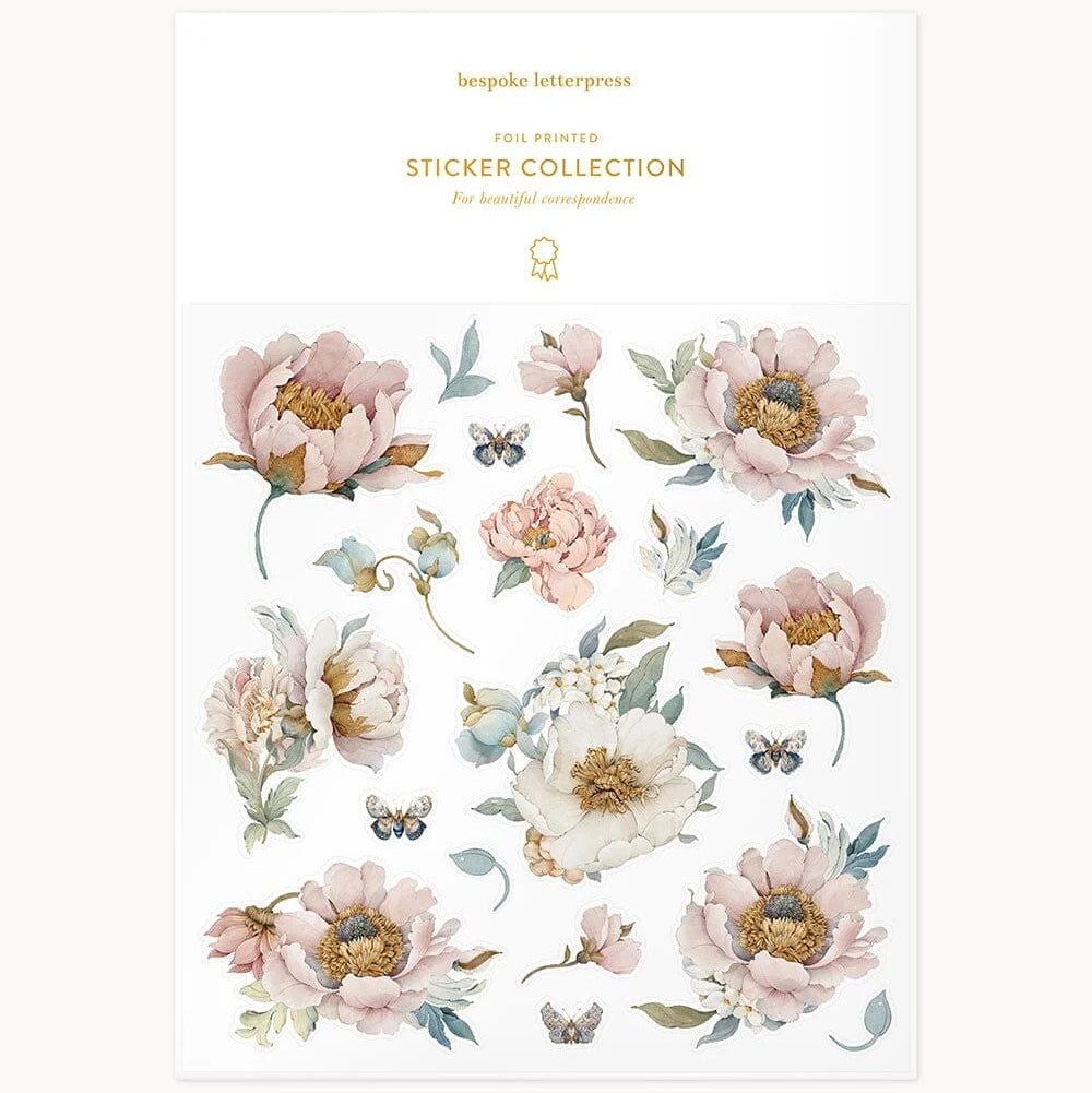 Promenade Lady Janes Garden Sticker Sheet by Bespoke Letterpress. Australian Art Prints, Gifts, Fashion and Homewares. Green Door Decor. www.greendoordecor.com.au