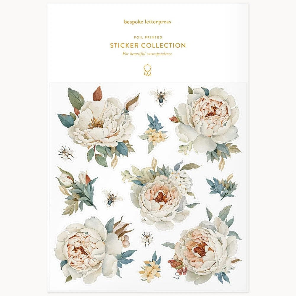 Promenade Roses Sticker Sheet by Bespoke Letterpress. Australian Art Prints, Gifts, Fashion and Homewares. Green Door Decor. www.greendoordecor.com.au