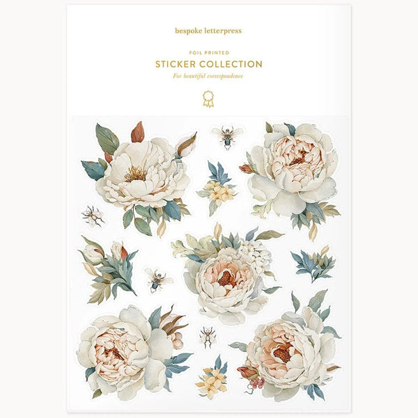 Promenade Roses Sticker Sheet by Bespoke Letterpress. Australian Art Prints, Gifts, Fashion and Homewares. Green Door Decor. www.greendoordecor.com.au