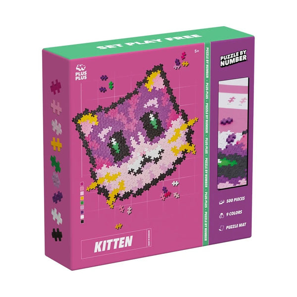 Puzzle by Number - Kitten | 500 Pieces | Plus-Plus. Australian Art Prints, Gifts, Fashion and Homewares. Green Door Decor. www.greendoordecor.com.au