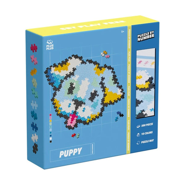 Puzzle by Number - Puppy | 500 Pieces | Plus-Plus. Australian Art Prints, Gifts, Fashion and Homewares. Green Door Decor. www.greendoordecor.com.au