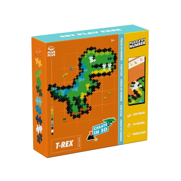 Puzzle by Number - T-Rex | 250 Pieces | Plus-Plus. Australian Art Prints, Gifts, Fashion and Homewares. Green Door Decor. www.greendoordecor.com.au