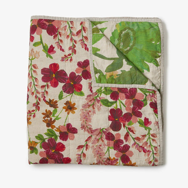 Quilted Throw | Lupin Multi/Marigold Leaf by Bonnie and Neil. Australian Art Prints, Gifts, Fashion and Homewares. Green Door Decor. www.greendoordecor.com.au