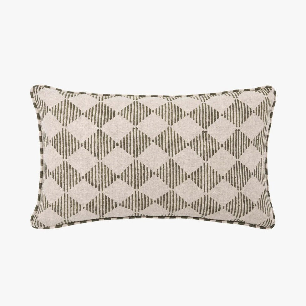 'Quinn' Mini Linen Cushion (30x50cm) | Olive by L&M Home. Australian Art Prints, Gifts, Fashion and Homewares. Green Door Decor. www.greendoordecor.com.au