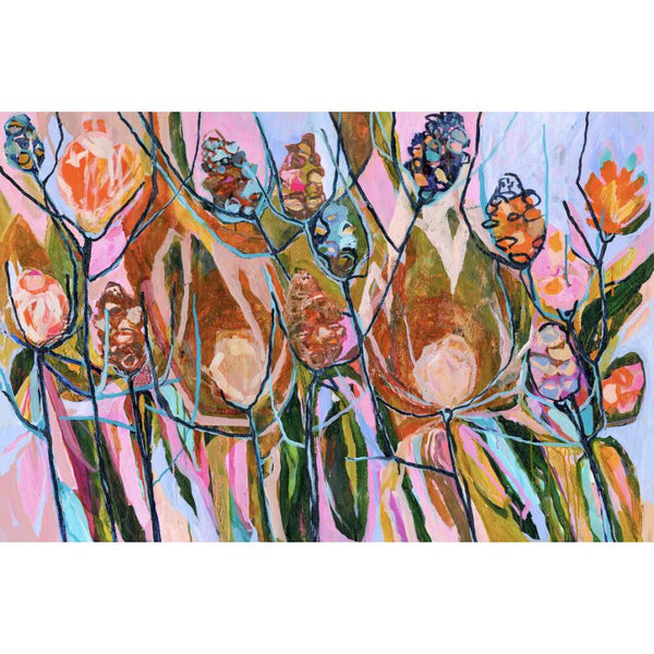 'Rainbow Desert Flowers' Art Print | Grotti Lotti. Australian Art Prints, Gifts, Fashion and Homewares. Green Door Decor. www.greendoordecor.com.au