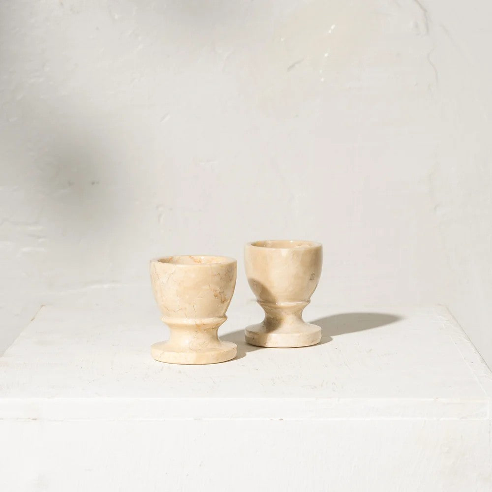 Raya Travertine Egg Cup by Inartisan. Australian Art Prints, Gifts, Fashion and Homewares. Green Door Decor. www.greendoordecor.com.au