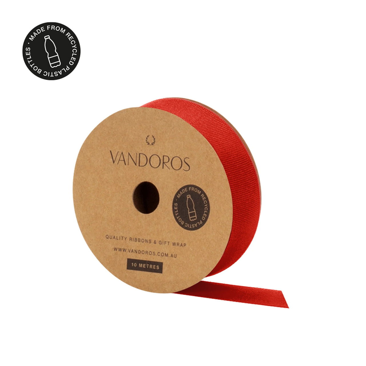 Recycled PET Grosgrain Ribbon 10M | Poppy Red by Vandoros. Australian Art Prints and Homewares. Green Door Decor. www.greendoordecor.com.au