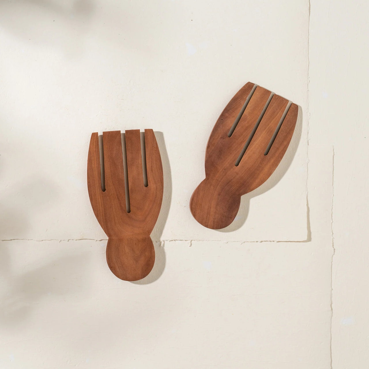 Recycled Sapodilla Wood Hand Salad Servers by Inartisan. Australian Art Prints and Homewares. Green Door Decor. www.greendoordecor.com.au