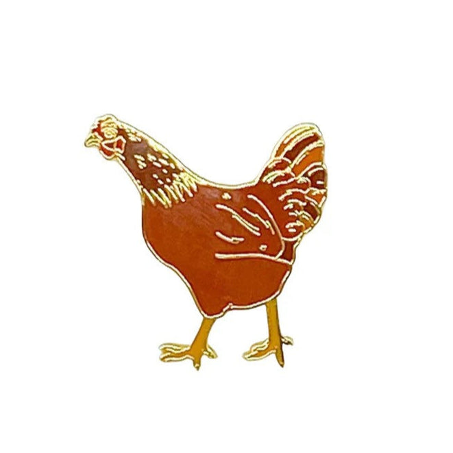 Red Chicken Pin | Red Parka | Green Door Decor | Lapel Pins