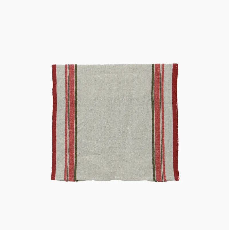 Red Selvedge Stripe Linen Table Runner by French Country Collections. Australian Art Prints, Gifts, Fashion and Homewares. Green Door Decor. www.greendoordecor.com.au