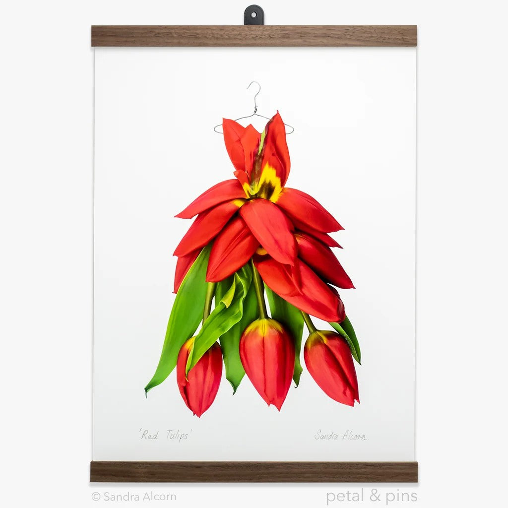 Red Tulip Dress | Art Print by Petal & Pins. Australian Art Prints, Gifts, Fashion and Homewares. Green Door Decor. www.greendoordecor.com.au