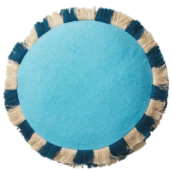 'Reese' Round Cushion | Turquoise by Sage and Clare. Australian Art Prints, Gifts, Fashion and Homewares. Green Door Decor. www.greendoordecor.com.au