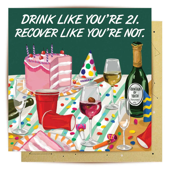 Greeting Card | Regret It Tomorrow by La La Land. Australian Art Prints, Gifts, Fashion and Homewares. Green Door Decor. www.greendoordecor.com.au