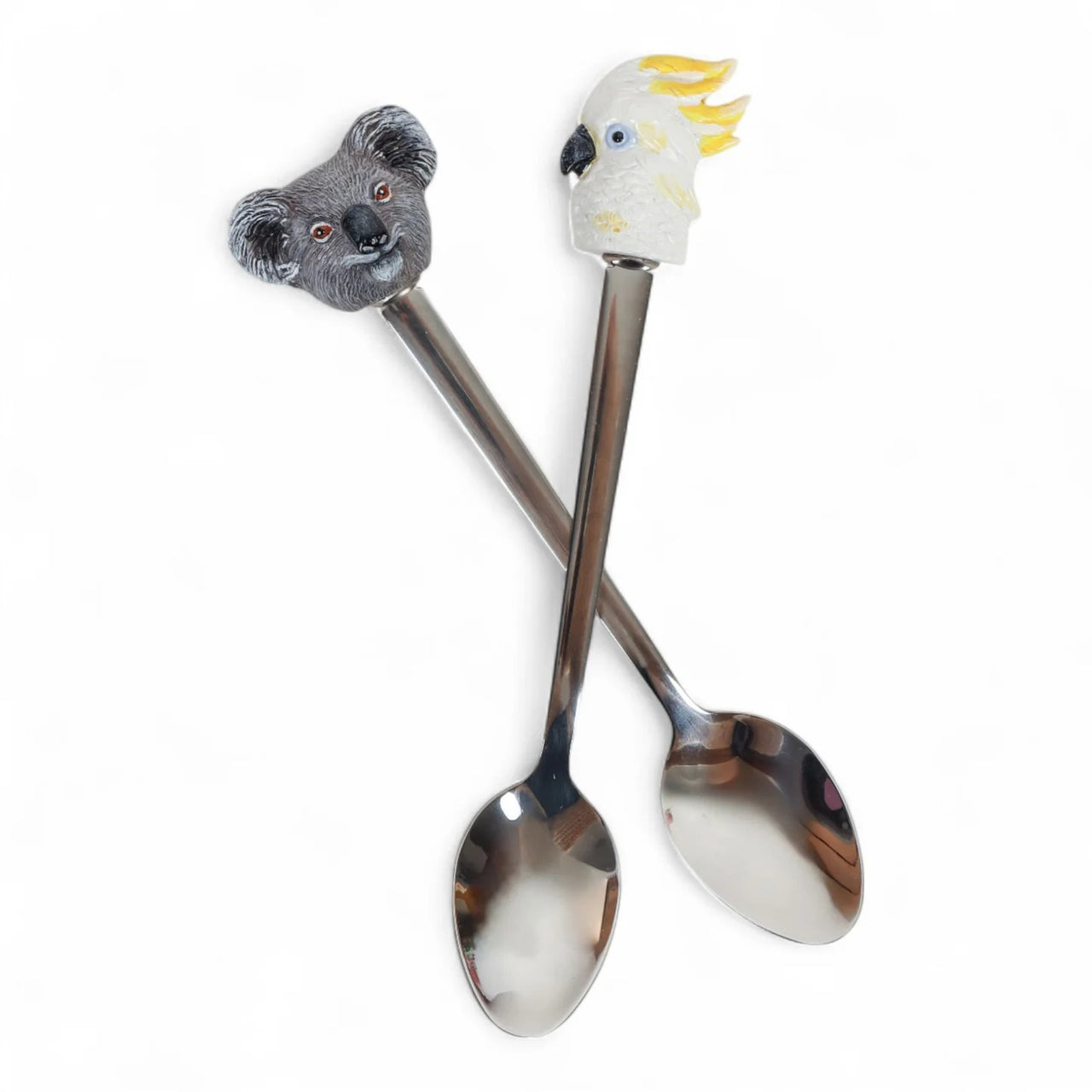 Resin Spoons | Aussie Cuties Koala & White Cockatoo by La La Land. Australian Art Prints, Gifts, Fashion and Homewares. Green Door Decor. www.greendoordecor.com.au