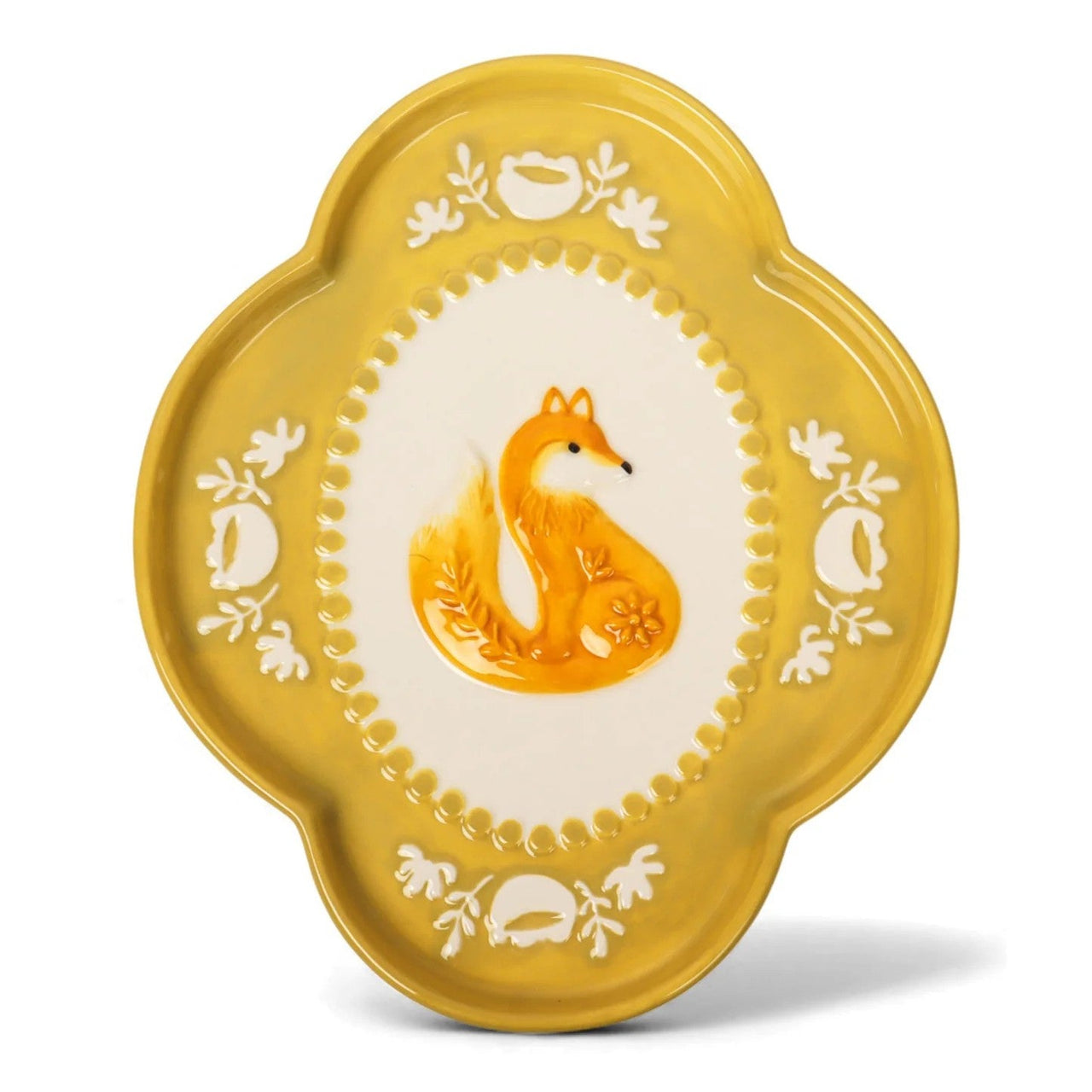 Retro Folk Stoneware Foxy Dish by La La Land. Australian Art Prints, Gifts, Fashion and Homewares. Green Door Decor. www.greendoordecor.com.au