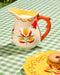 Retro Folk Stoneware Hand Painted Milk Jug by La La Land. Australian Art Prints, Gifts, Fashion and Homewares. Green Door Decor. www.greendoordecor.com.au