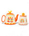 Retro Folk Stoneware Hand Painted Sugar Pot by La La Land. Australian Art Prints, Gifts, Fashion and Homewares. Green Door Decor. www.greendoordecor.com.au