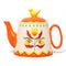 Retro Folk Stoneware Hand Painted Teapot by La La Land. Australian Art Prints, Gifts, Fashion and Homewares. Green Door Decor. www.greendoordecor.com.au