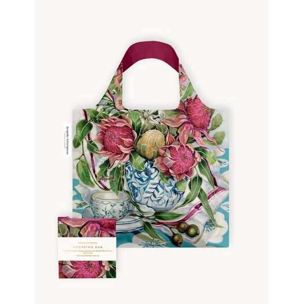 Reusable Shopping Bag | Waratah In Blue by Bespoke Letterpress. Australian Art Prints, Gifts, Fashion and Homewares. Green Door Decor. www.greendoordecor.com.au