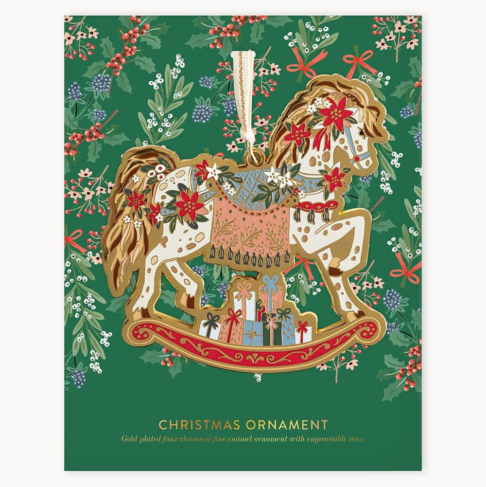 Enamel Christmas Ornament | Rocking Horse by Bespoke Letterpress. Australian Art Prints and Homewares. Green Door Decor. www.greendoordecor.com.au