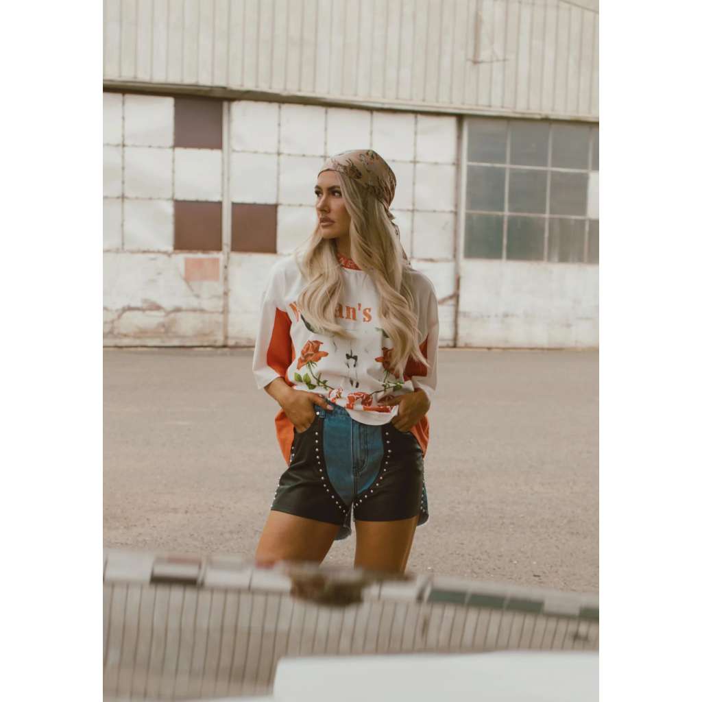 'Rosebite' Racer Tee | FAR MER. by Whitney by Whitney Spicer Art. Australian Art Prints, Fashion and Homewares. Green Door Decor. www.greendoordecor.com.au