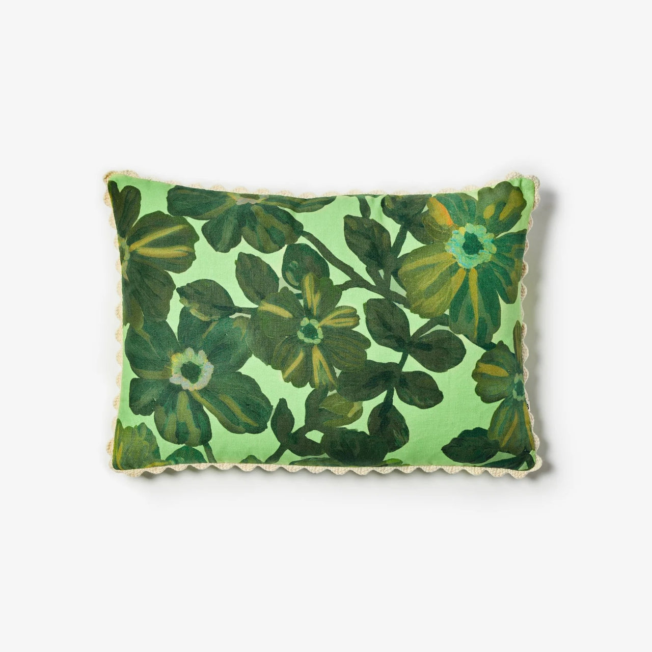 Linen Cushion (60 x 40cm) | Rosetta Dark Mint by Bonnie & Neil. Australian Art Prints and Homewares. Green Door Decor. www.greendoordecor.com.au