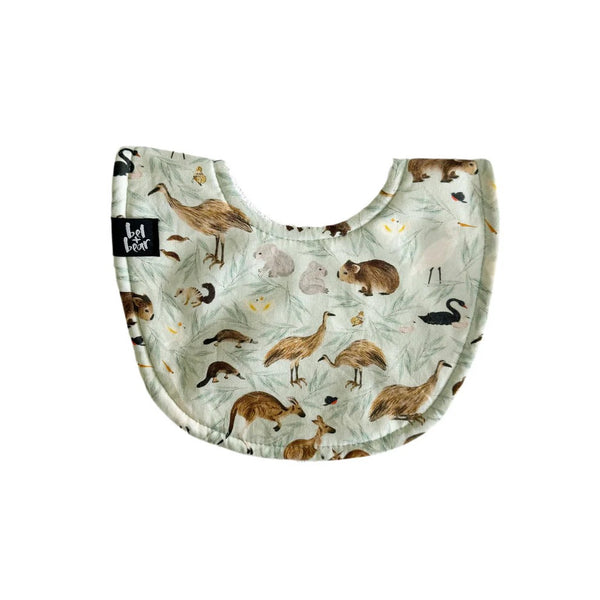 Roundie Bib | Australiana by Bel and Bear. Australian Art Prints, Fashion and Homewares. Green Door Decor. www.greendoordecor.com.au