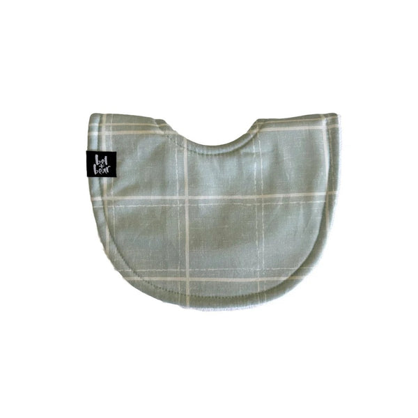 Roundie Bib | Blue Grid by Bel and Bear. Australian Art Prints, Fashion and Homewares. Green Door Decor. www.greendoordecor.com.au