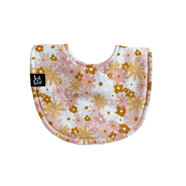 Roundie Bib | Flower Patch by Bel and Bear. Australian Art Prints, Fashion and Homewares. Green Door Decor. www.greendoordecor.com.au