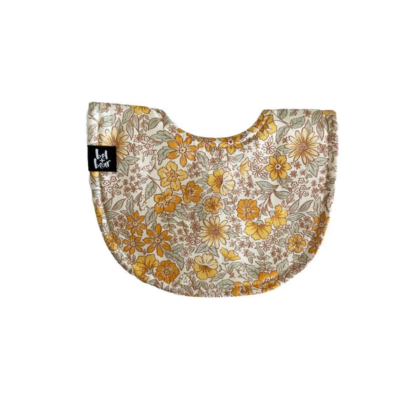 Roundie Bib | Vintage Floral by Bel and Bear. Australian Art Prints, Gifts, Fashion and Homewares. Green Door Decor. www.greendoordecor.com.au