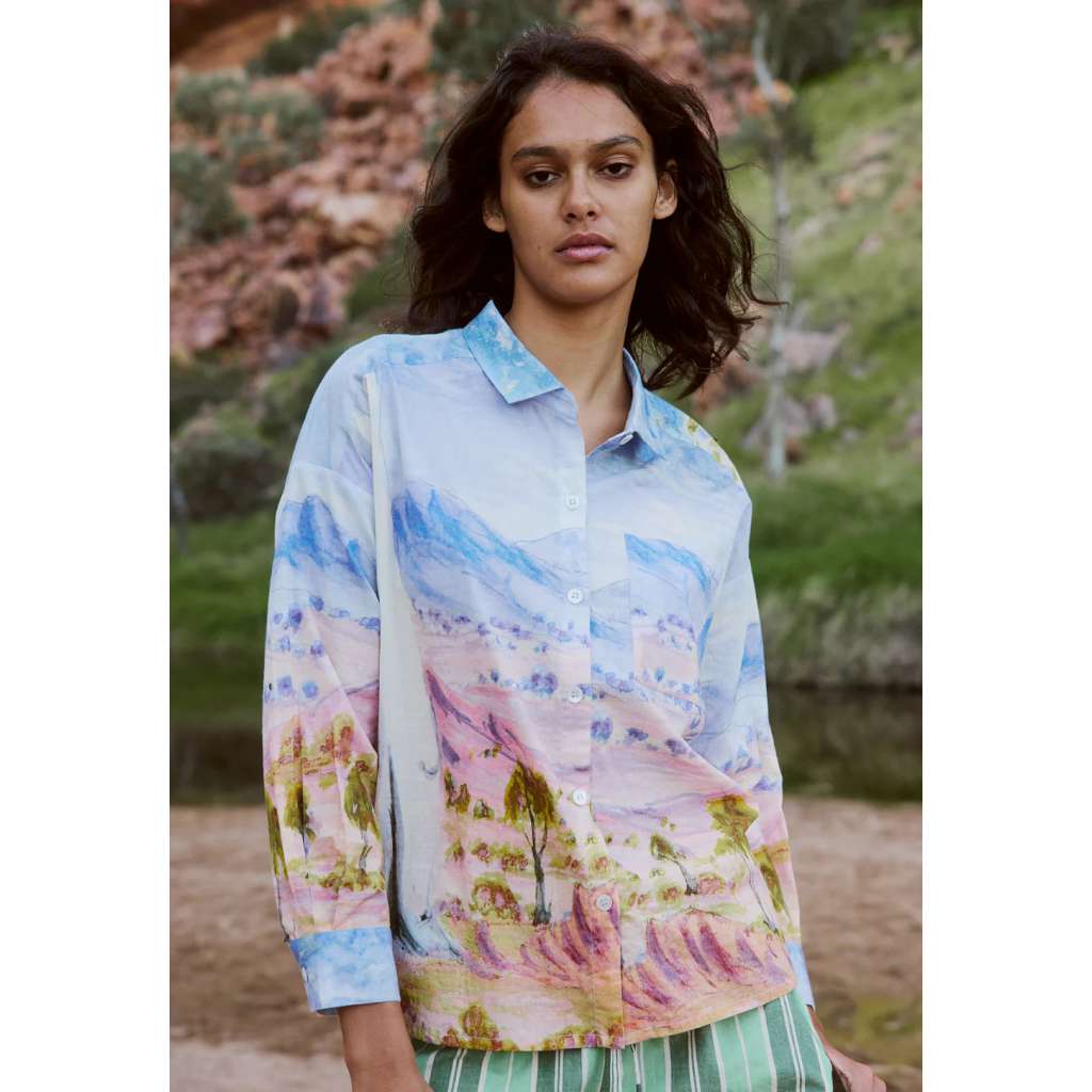 Sabine Shirt | Tjoritja by Nancybird. Australian Art Prints and Homewares. Green Door Decor. www.greendoordecor.com.au