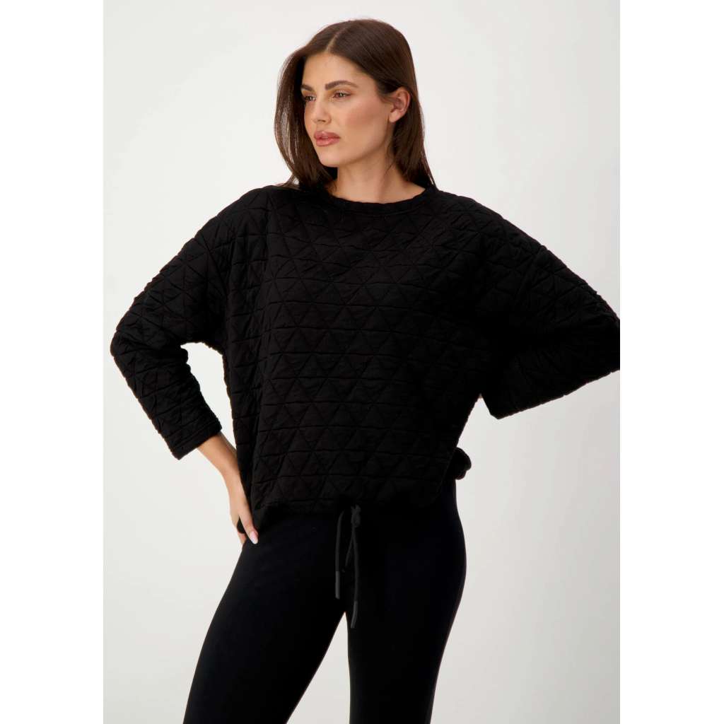 Sacha Oversized Quilted Bamboo Sweater - Black by Lou Lou Australia. Australian Art Prints and Homewares. Green Door Decor. www.greendoordecor.com.au