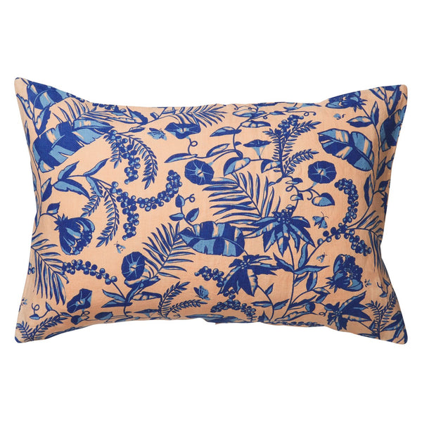 'Safia' Linen Standard Pillowcase Set | Blue Jay by Sage and Clare. Australian Art Prints and Homewares. Green Door Decor. www.greendoordecor.com.au